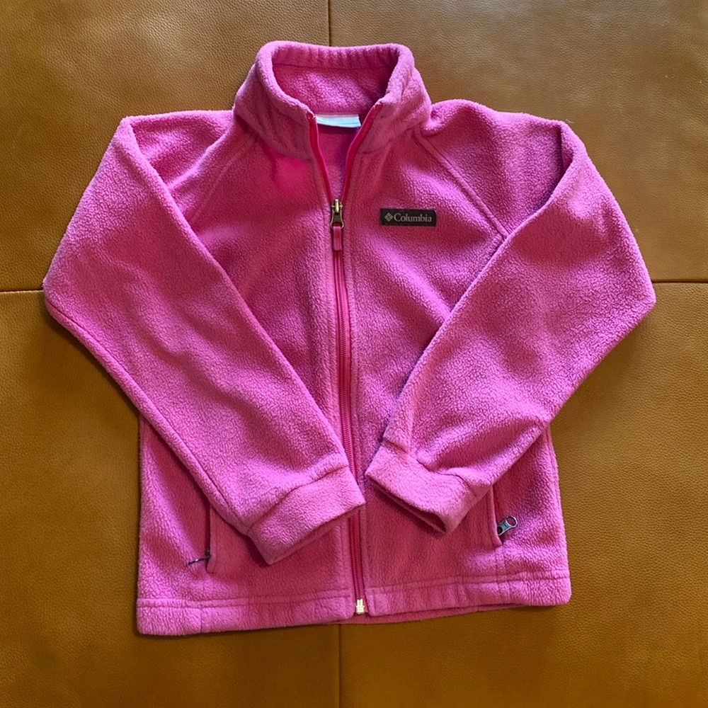 Girls pink Columbia fleece jacket